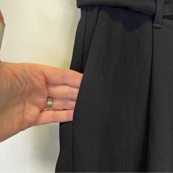 Michael Kors High Rise belted Wide Leg pants black - 2P - Picture 4 of 11